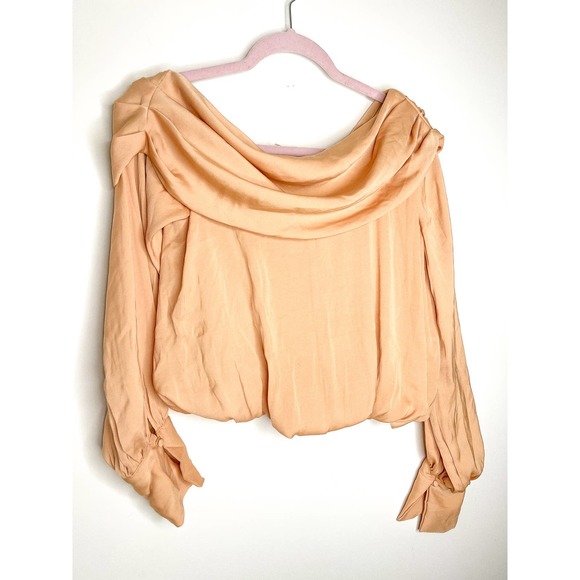 Free People Jenna Satin Top in Suntan Size XS FRE248 - Picture 4 of 5